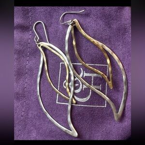 Grace & Heart Chic Two-Tone Leaf Earrings